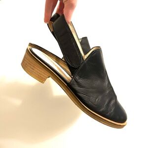 Oak and Fort Vegan Leather Velcro Slingback Mules